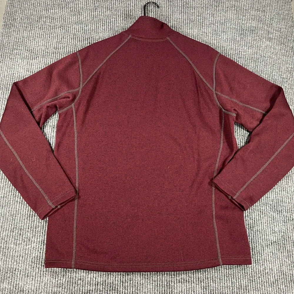 Eddie Bauer Sweater Mens Large Red Long Sleeve 1/4 Snap Outdoor Casual Hiking